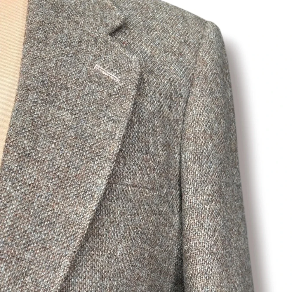 Glenthorne Shetland Wool Blazer Mens Gray Brown Tweed Sport Coat Jacket Heritage